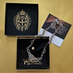 John Medeiros Silver-tone Necklace - All Inclusive Dust cover, box and Brochure